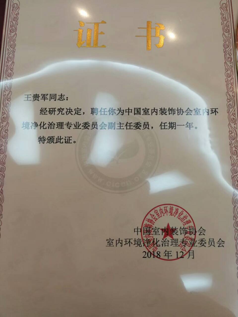 中国净化委，湖北技术中心，王贵军先生，副主任委员