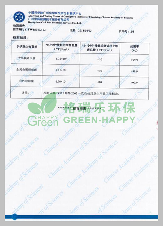 武汉除甲醛,武汉甲醛检测,武汉甲醛治理，湖北格瑞乐环保工程有限公司绿快光催化植物生物触媒抗菌率检测报告