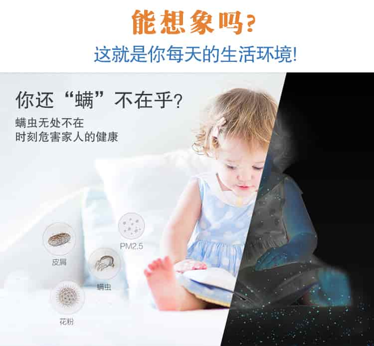 你那个想象吗？这就是你每天的生活环境，你还“螨”不在乎？螨虫无处不在，时刻危害家人的健康，划分，皮屑，PM2.5，螨虫。