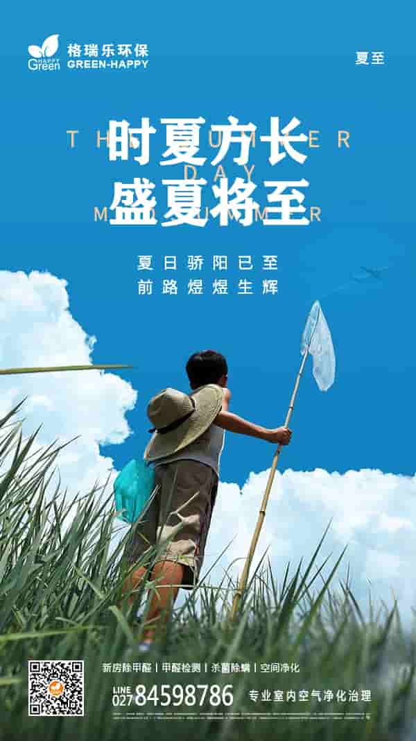 夏至时节,今日夏至,万物向阳,美好环境,如约而至,高温甲醛释放