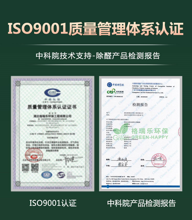 iso9001认证,中科院产品检测报告